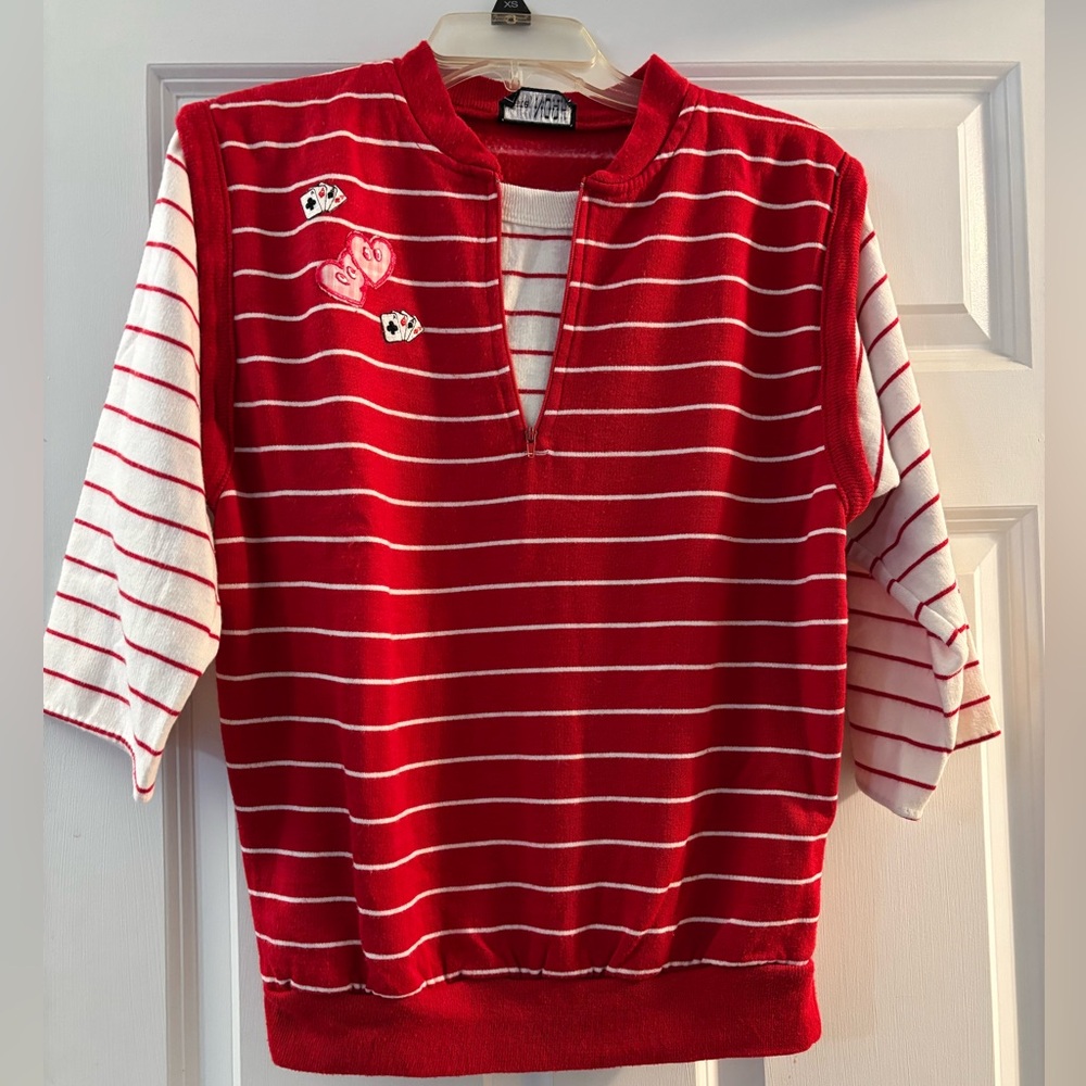 Vintage Mister‎ Noah Red Striped Women's Valentines Day Sweater